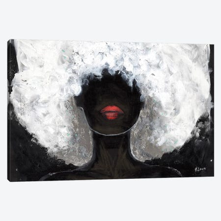 Poppy Red Lips Canvas Print #HLU78} by Hodaya Louis Canvas Art