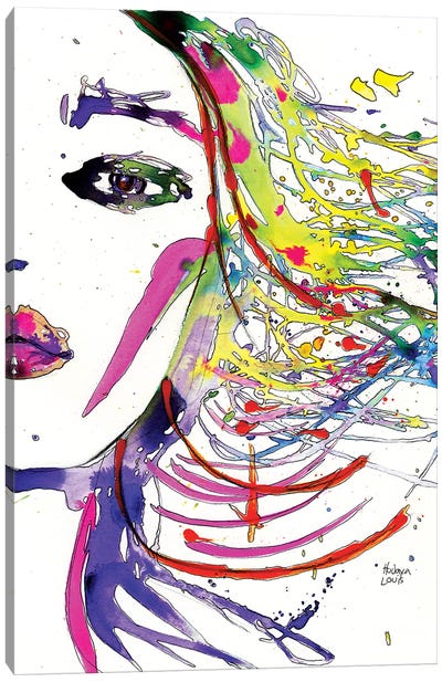 Rainbow Hair Splashes Canvas Art Print - Heart Of Lily