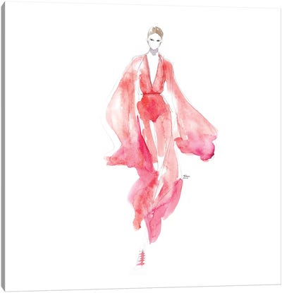 Runway In Red Canvas Art Print - Heart Of Lily