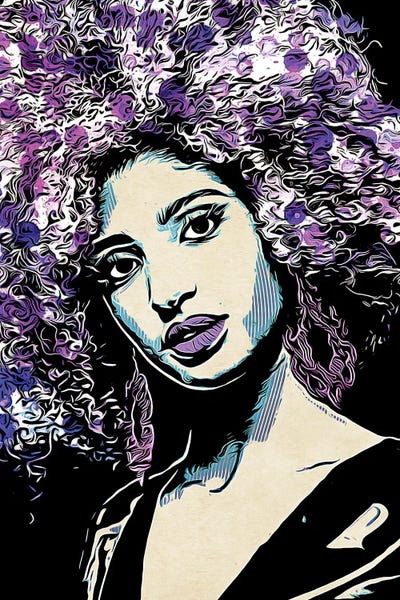 Periwinkle Polka Dot Portrait II by Ashley Aldridge canvas print