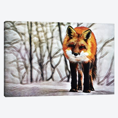 Red Fox Fascination Canvas Print #HLY15} by Ashley Aldridge Canvas Art Print