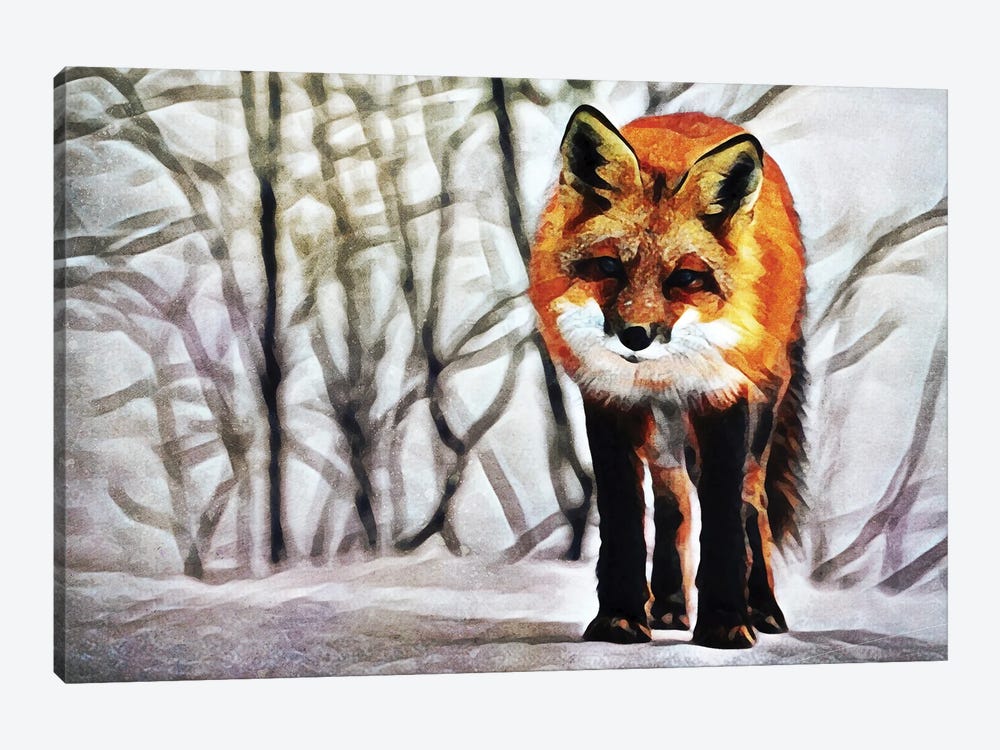 Red Fox Fascination by Ashley Aldridge 1-piece Canvas Wall Art