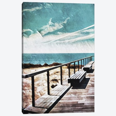 Wooden Pier Meets Blue Skies I Canvas Print #HLY17} by Ashley Aldridge Canvas Art Print