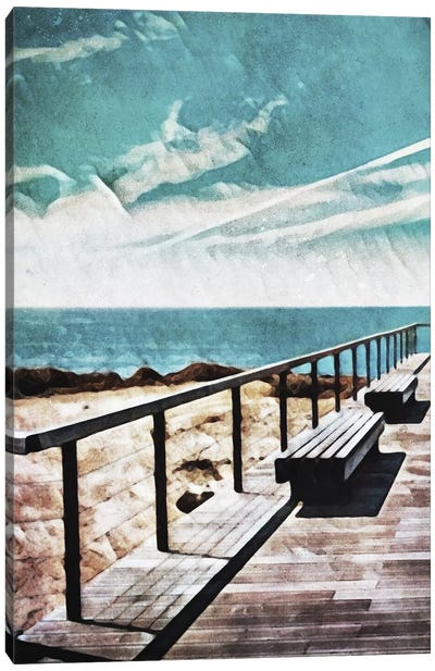 Wooden Pier Meets Blue Skies I Canvas Art Print