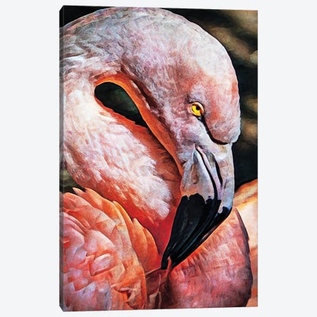Flamingo Flirtation Canvas Print #HLY18} by Ashley Aldridge Canvas Wall Art