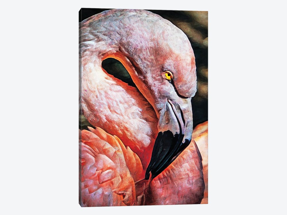 Flamingo Flirtation by Ashley Aldridge 1-piece Canvas Print