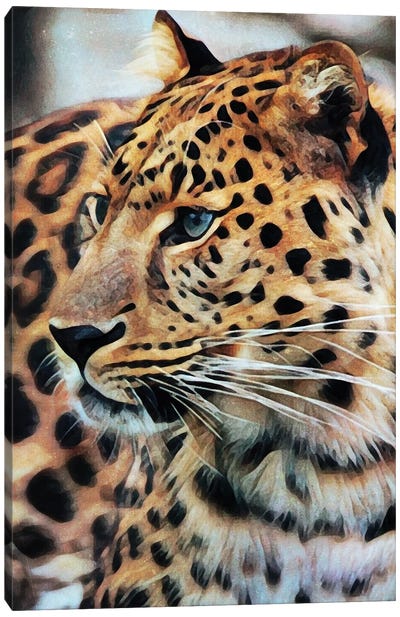 Leopard In Longing Canvas Art Print - Leopard Art