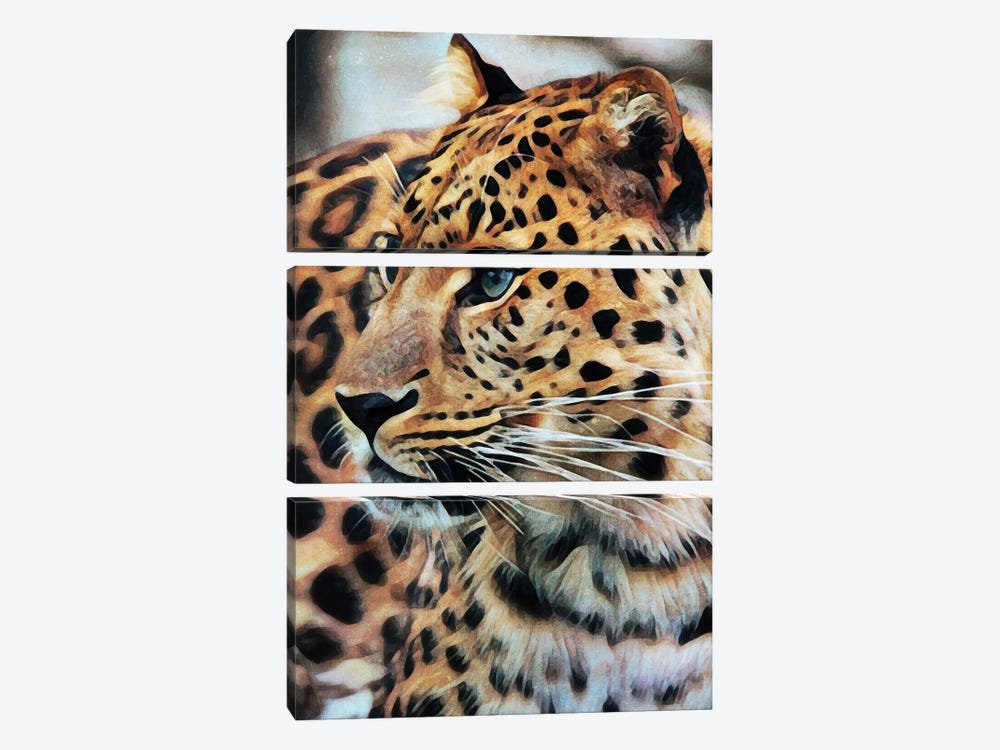 Leopard In Longing by Ashley Aldridge 3-piece Canvas Artwork