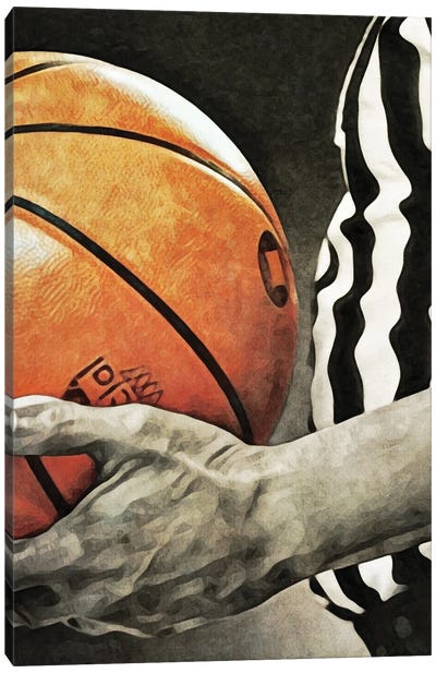 Referee Of The Basketball Canvas Art Print - Basketball Art