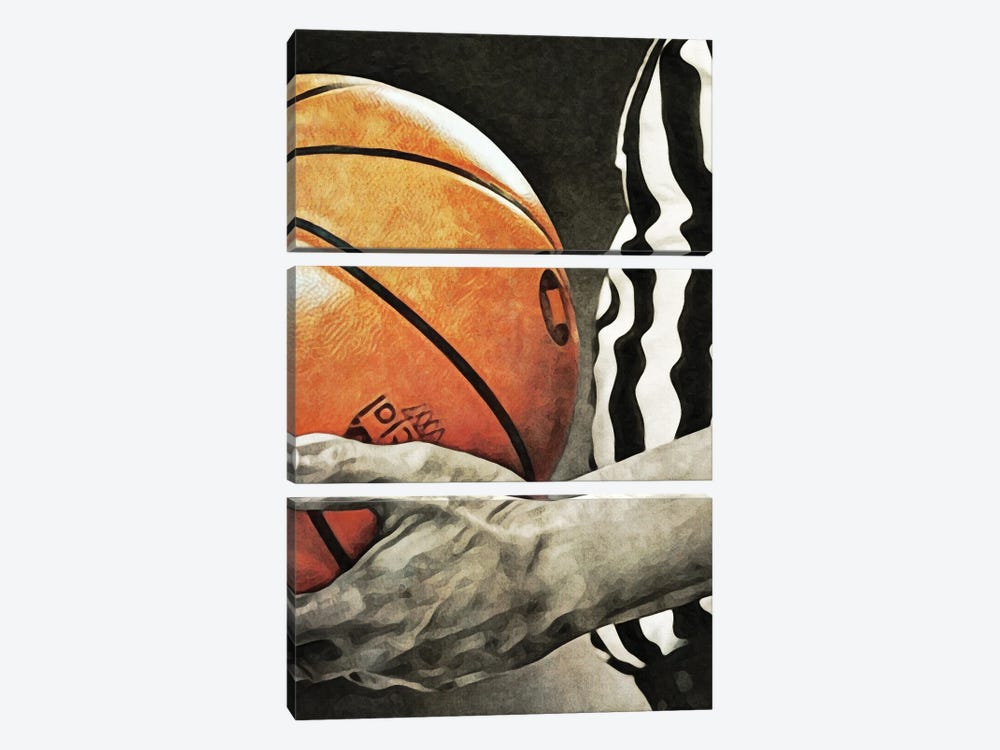 Referee Of The Basketball by Ashley Aldridge 3-piece Canvas Wall Art
