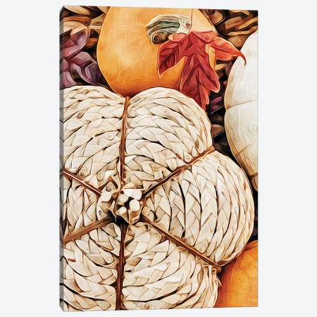 Natural Woven Rattan Pumpkin I Canvas Print #HLY6} by Ashley Aldridge Canvas Print