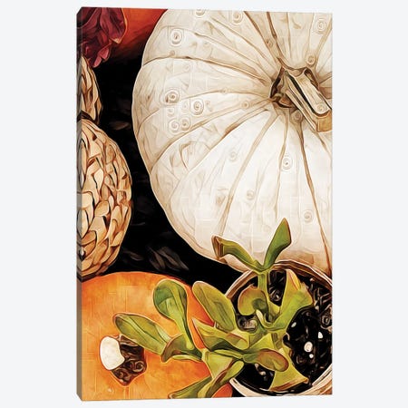 Natural Woven Rattan Pumpkin II Canvas Print #HLY7} by Ashley Aldridge Canvas Print