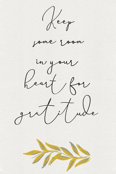 Gratitude: Botanical Inspiration Panel Yellow Gray II-Gratitude by HM Design