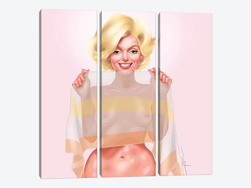 Marilyn Nude by Michael Horner 3-piece Canvas Wall Art