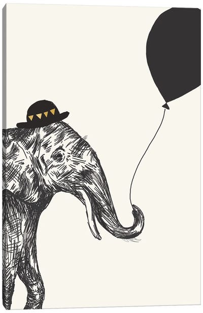Elephant II Canvas Art Print - Balloons