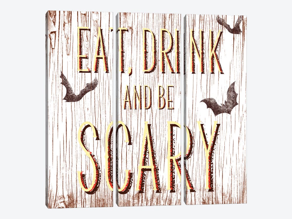 Eat, Drink And Be Scary by 5by5collective 3-piece Canvas Print