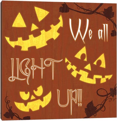 We All Light Up Canvas Art Print - Halloween Art