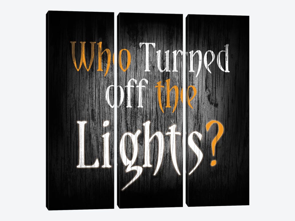 Who Turned Off The Lights by 5by5collective 3-piece Canvas Print