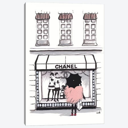 Shopping Chanel Canvas Print #HMR100} by Anna Hammer Canvas Wall Art