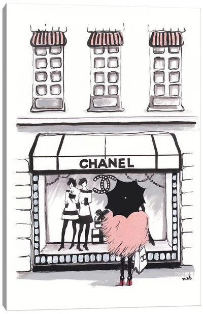 Shopping Chanel Canvas Art Print - Dress & Gown Art