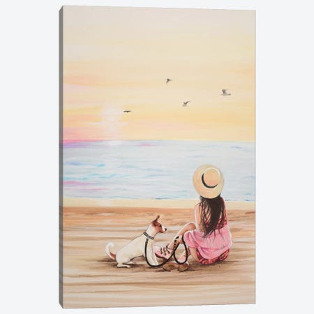 The Beach Canvas Print #HMR131} by Anna Hammer Art Print