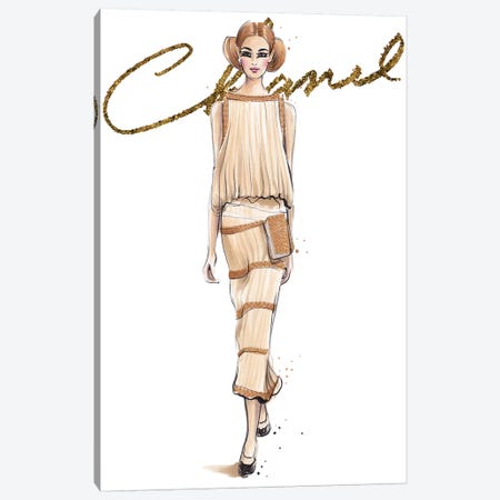 Chanel V With Logo Canvas Print #HMR22} by Anna Hammer Canvas Print