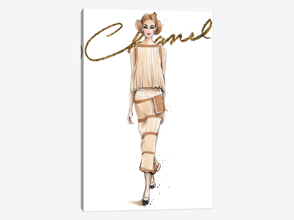 Chanel V With Logo by Anna Hammer 1-piece Canvas Print