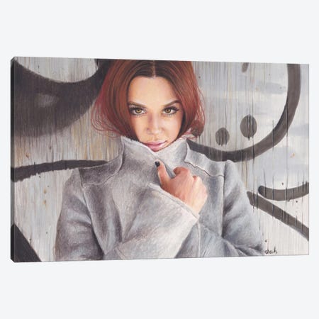 Cold Grey Canvas Print #HMR30} by Anna Hammer Canvas Wall Art