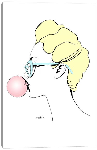 Color Bubble Gum Canvas Art Print - Anna Hammer