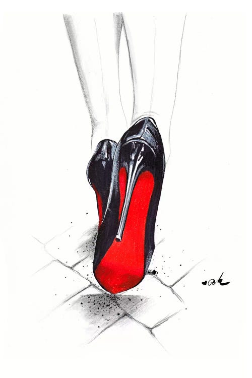 watercolour Louis Vuitton red bottom shoes by emmabarts on DeviantArt