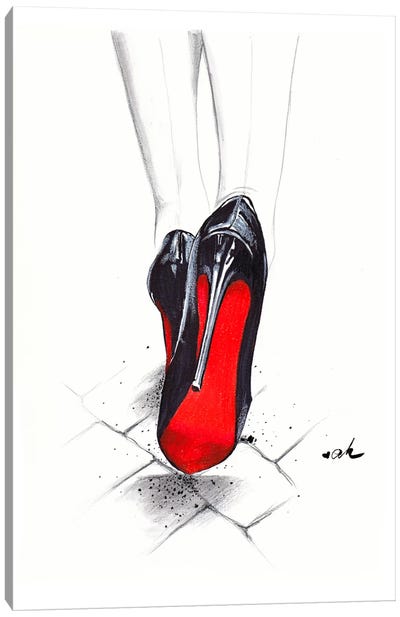 Devil Wears Louboutin Canvas Art Print - Shoe Art