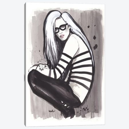 Girl, Glasses, And Gaultier Canvas Print #HMR46} by Anna Hammer Canvas Artwork