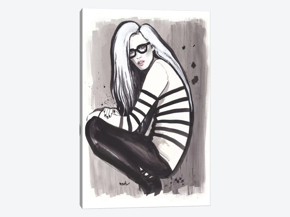 Girl, Glasses, And Gaultier by Anna Hammer 1-piece Canvas Art Print