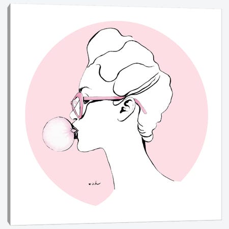 Pink Bubble Gum Canvas Print #HMR88} by Anna Hammer Canvas Print