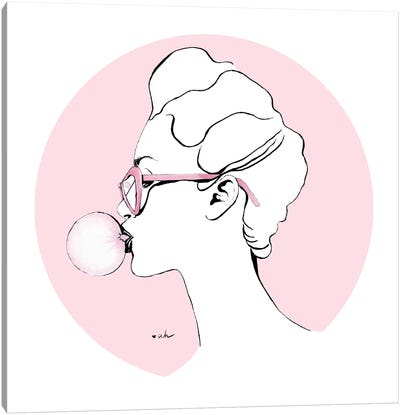 Pink Bubble Gum Canvas Art Print - Anna Hammer