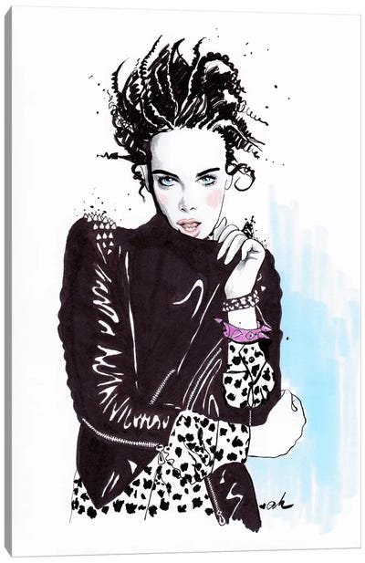 Rock And Leather Canvas Art Print - Fashion Illustrations