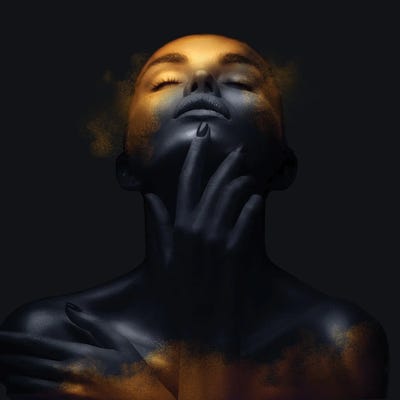 Abstract Spark Girl VII by Helo Moraes multi panel art