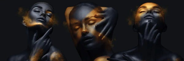 Black & White & Gold: Abstract Spark Girl XIII by Helo Moraes