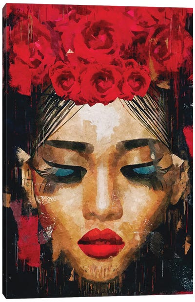 Abstract United Colors IX Canvas Art Print - Similar to Frida Kahlo