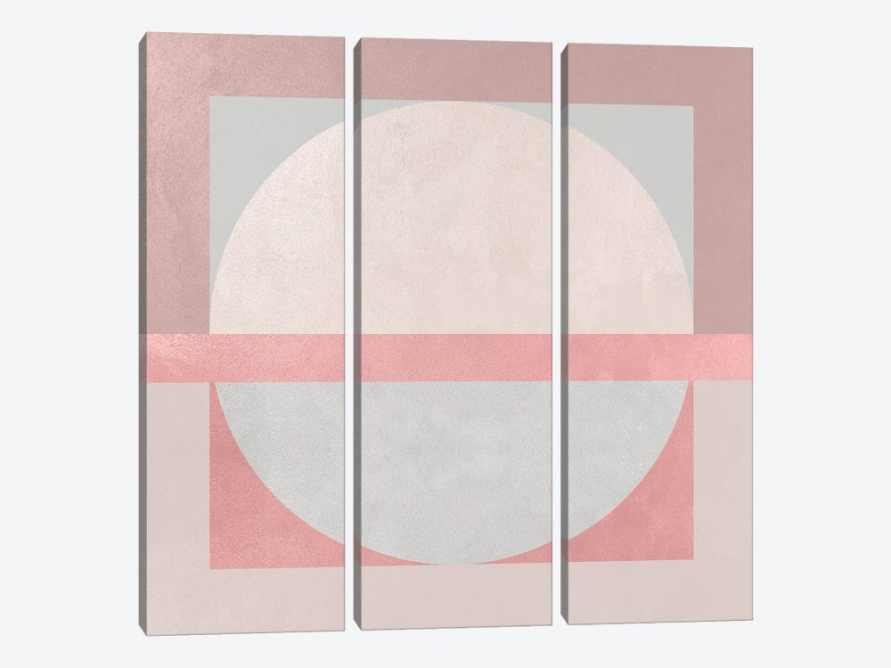 Abstract Rose Square IV by Helo Moraes 3-piece Canvas Wall Art