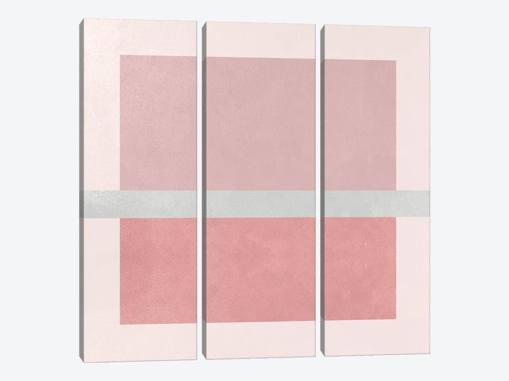 Abstract Rose Square I by Helo Moraes 3-piece Canvas Art