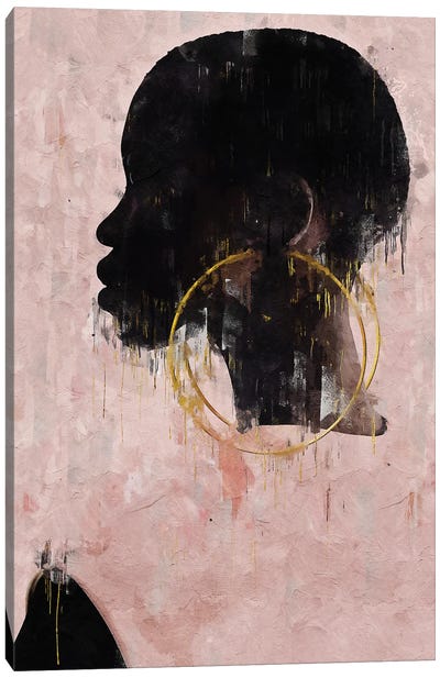 Abstract Rose Girl III Canvas Art Print - Helo Moraes
