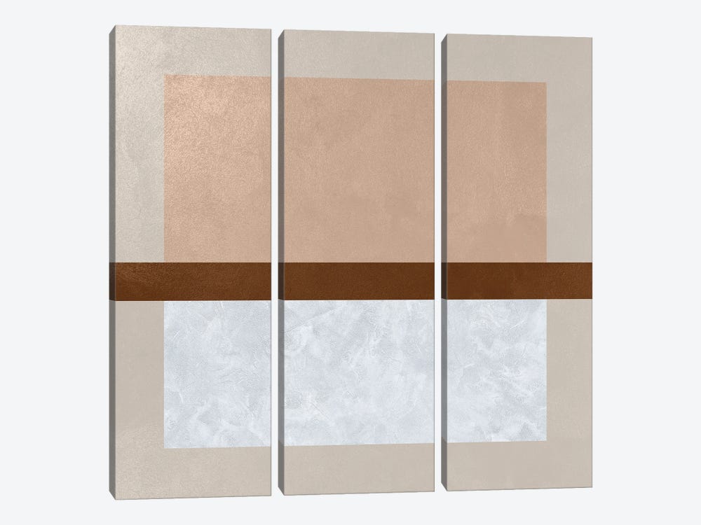 Abstract Fendi Square I by Helo Moraes 3-piece Canvas Wall Art