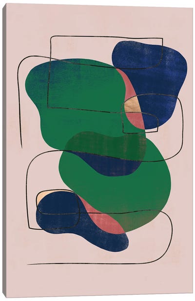 Abstract Agate Green Geometric I Canvas Art Print - Helo Moraes