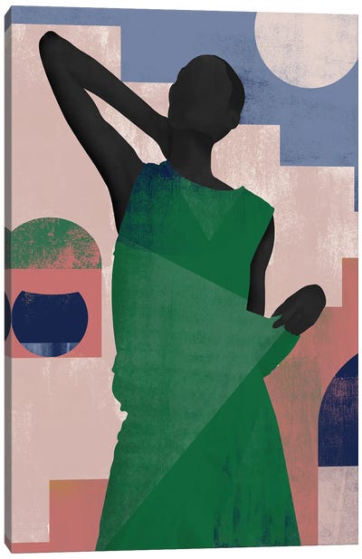 Abstract Agate Green Girl I Canvas Art Print - Helo Moraes