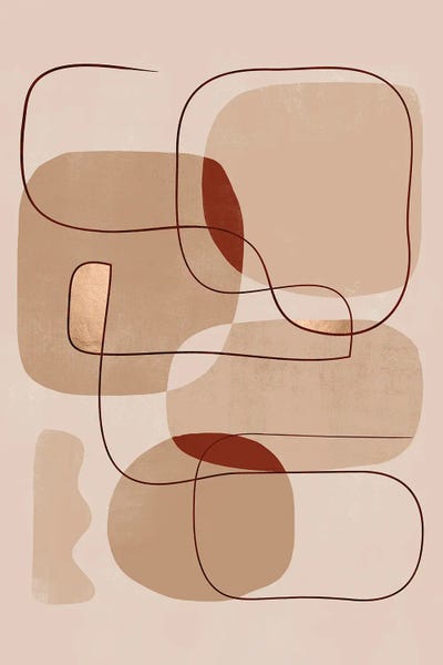 Abstract Beige Geometric I by Helo Moraes acrylic art print