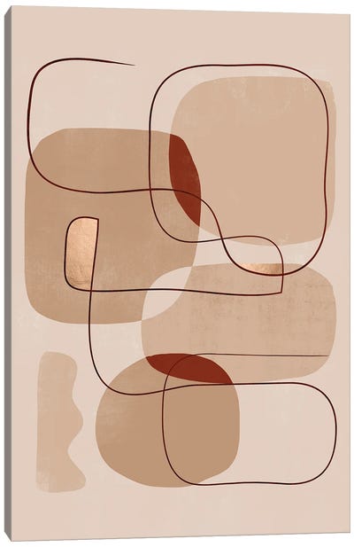 Abstract Beige Geometric I Canvas Art Print - Helo Moraes