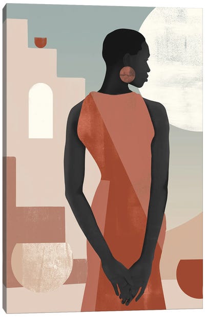 Abstract Beige Girl I Canvas Art Print - Helo Moraes