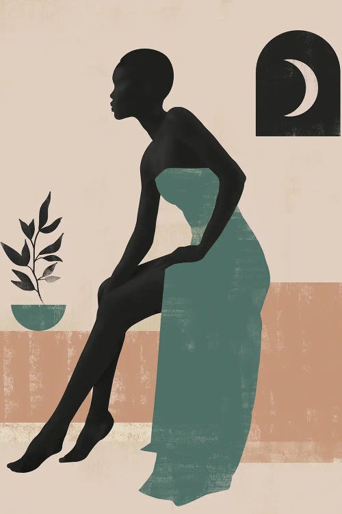 Abstract Beige Girl II by Helo Moraes wall art