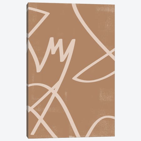 Abstract Beige Line II Canvas Print #HMS234} by Helo Moraes Canvas Artwork